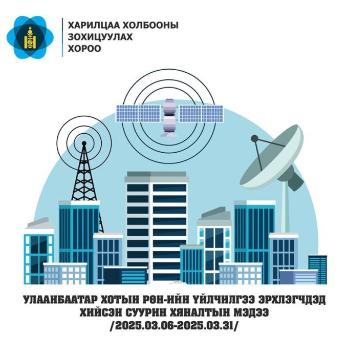 УЛААНБААТАР ХОТЫН РӨН-ИЙН ҮЙЛЧИЛГЭЭ ЭРХЛЭГЧДЭД 2025 ОНЫ 3-Р САРД ХИЙСЭН СУУРИН ХЯНАЛТЫН МЭДЭЭ